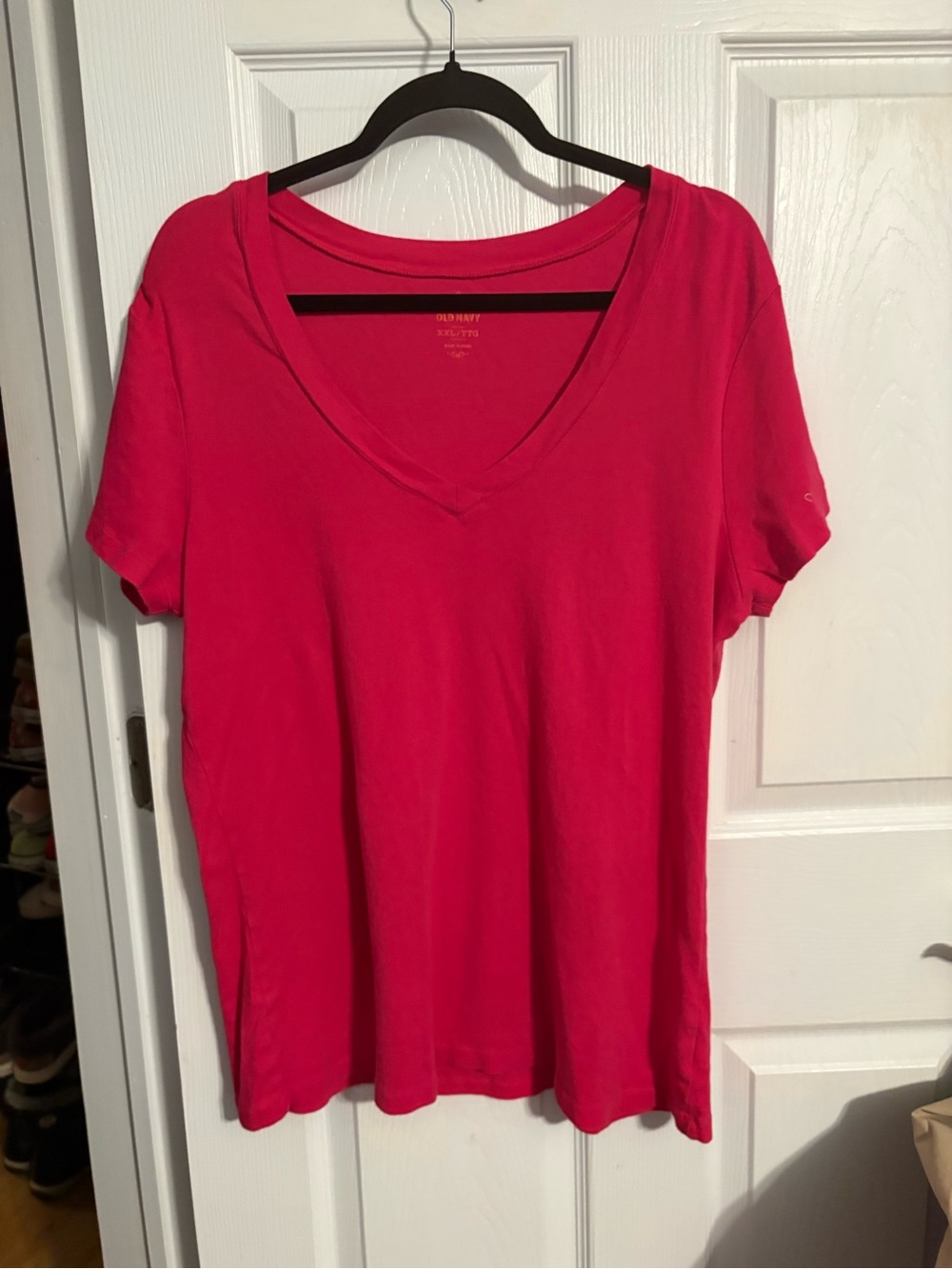 Old Navy Women's V-Neck Short Sleeve Tee - Bright Raspberry